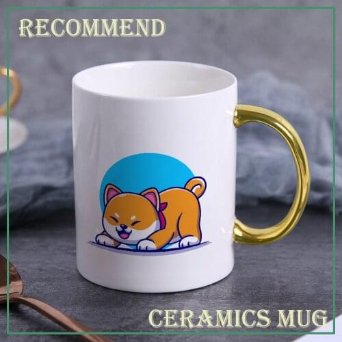 Cartoon Akita dog gold Coffee Mug creative Drinkware Coffee Tea Cups Novelty Gifts milk cup Breakfast Mug Dropshipping KTDW-034