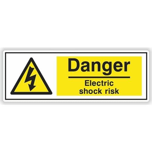 LLY-0550 DANGER ELECTRIC SHOCK RISK Warning Sticker PVC Cars Bumper Laptop Fridge Door Decal Reflective Waterproof Car Stickers