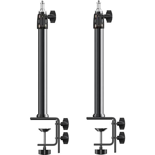 2 Pack C Clamp Desk Mount Light Stand Adjustable Tabletop Bracket for DSLR Camera Ring Panel Led Light Video Monitor Microphone