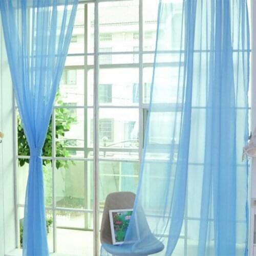 Lychee Solid Color Window Tulle Curtains Modern Simple Organza Voile Curtain for Living Room Modern Window Curtains