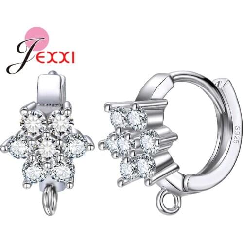 Wholesale Shinning Round Cubic Zirconia Top Quality 925 Sterling Silver Fashion Jewelry Findings Beautiful Christmas Gift