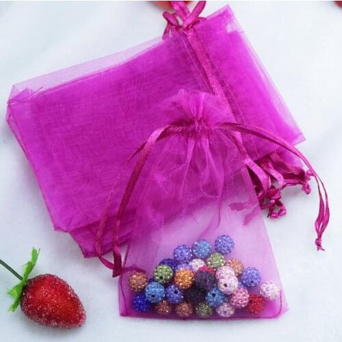 50pcs/lot Hot Pink Organza Jewelry Gift Bags 30x40cm Drawstring Bags Wedding Candy Bags& Pouch Free Shipping