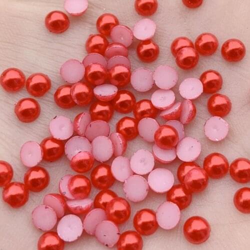 Half Round Pearl Craft ABS Imitation Pearl Resin Flatback Scrapbook Beads DIY decorate 3000pcs/lot 4mm -D424*5