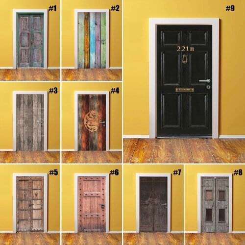 Self Adhesive Renew 3d Door Sticker Retro Simplicity Home Decor Canvas Print Art Waterproof Mural Wardrobe Renovation Pictures