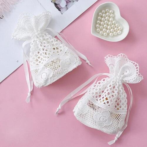 Bundle Pockets Candy Bags Pearl Yarn Jewelry Drawstring Bags Ring Stud Earrings Bracelet Necklace Pearl Yarn Necklace Organizer