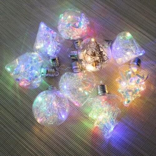 LED Decoration Ball Bulb Star Fireworks Lamp Holiday Night Light Novelty Christmas Tree ornaments pendant for Wedding Decor
