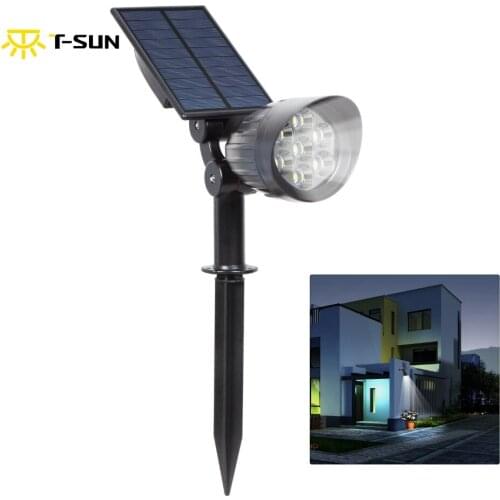 T-SUN LED Solar Cap along Spotlights Waterproof Outdoor Security Garden Landscape Lamp Adjustable Daylight 6000K for Tree Yard
