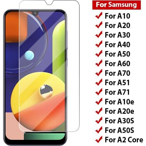 9H Hard Screen Protector for Samsung A51 A71 A50 A60 A30S A50S Tempered Glass on Galaxy A70 A30 A40 A20e A10e A20 A10 Front Film