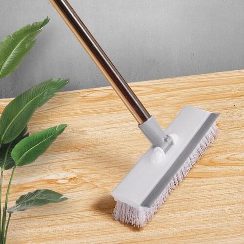 YOREDE Telescopic Floor Cleaning Brush For Home And Kitchen Multifunction Bristle Brush With Scraper Household Cleaning Products