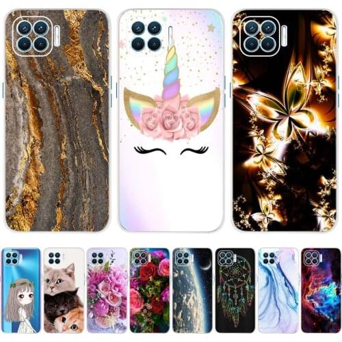 Camera Protection Phone Case For Reno 4 Lite Case Coque Flowers Animal Cute Back Cover OPPP Reno4 Lite CPH2125 Fundas reno4lite