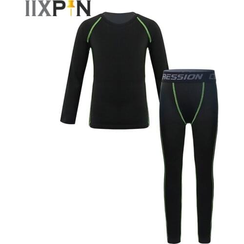 Winter Kids Ballet Dance Clothing Thermal Long Sleeve Shirt Top And Leggings Set Boys Girls Sports Yoga Dance Athletic Costumes