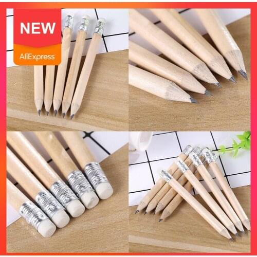 1pc Wood Pencil With Eraser Hb Short Size Pencil For Primary Supplies Desenho Stationery Essentials Exam Students De Lapis Y7T0