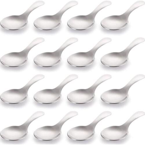 16 Pack Short Handle Spoons Mini Salt Spoons,Stainless Steel Condiments Spoon,Round Dessert Spoons for Salt,Tea,Coffee