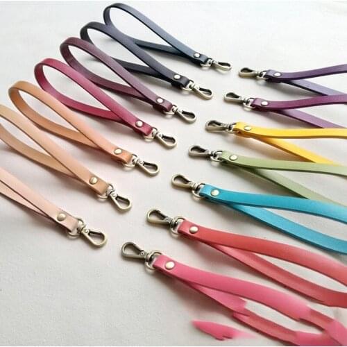 2PCS Genuine Leather Buckles 0.8*15 CM Replacement Short Straps Bag Accessories Wristlet Wrist Bag Strap Handle for Clutches