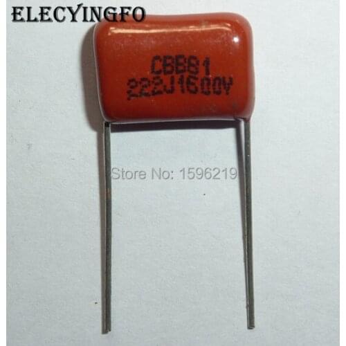 20pcs CBB capacitor 222 1600V 222J 1.6KV 2200pF 2.2nF P15 CBB81 Metallized Polypropylene Film Capacitor