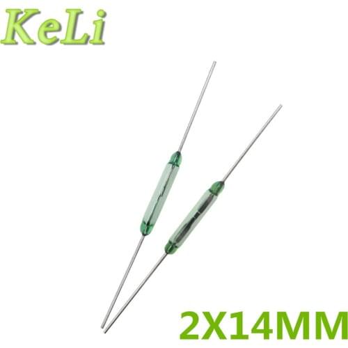 400pcs Reed switch Glass Green N/O Low Voltage Current 2x14mm 100%New