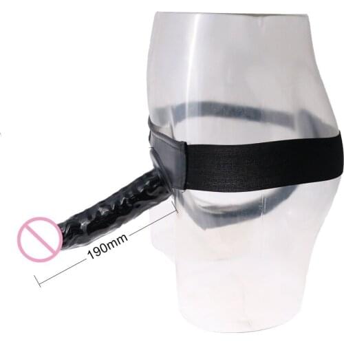 Black Realistic Strap-On Dildo for Beginner Silicone Waterproof Gay Harnesses Sex Toys Adult Game Product for Couples Woman