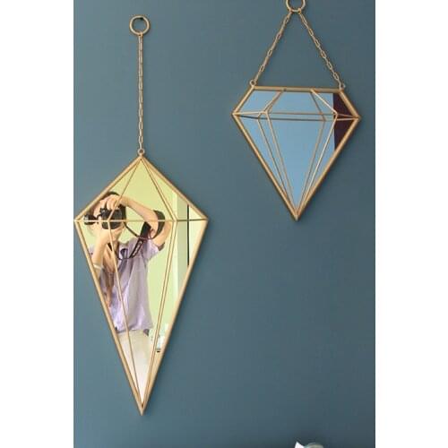 Modern Luxury Gold Mirror Nordic Style Vanity Irregular Unique Mirror Aesthetic Hanging Espelhos Decorativos House Decor EI50JZ