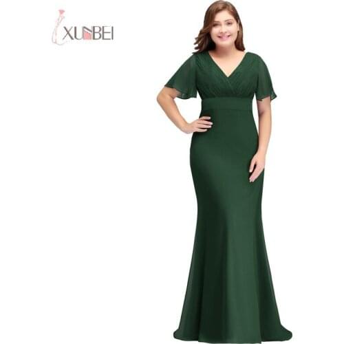 Burgundy Long Bridesmaid Dresses 2019 Sleeved Mermaid Wedding Guest Party Dress Chiffon Elegant vestido madrinha