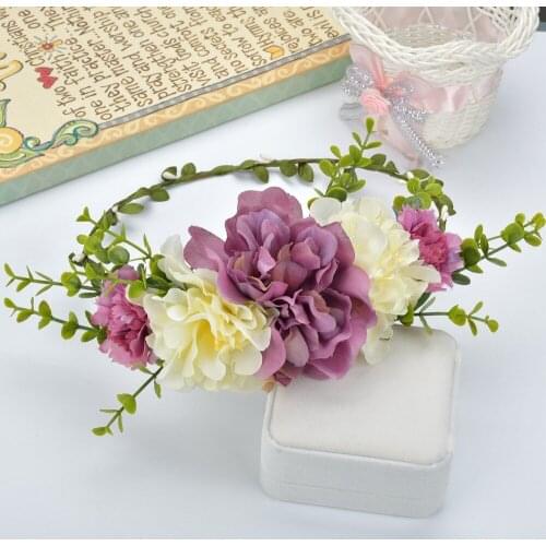 Hawaiian Garland Flower Crown Woman Hairbands Hair Wreath Headband Travel Holiday Headdress Beach Wedding Girls Hair Accessories