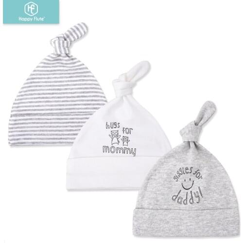 HappyFlute 100% Cotton Baby Hat Boys Girls Toddler Newborn Printed Caps Infant Beanie 32.5*17cm 3pieces/lot