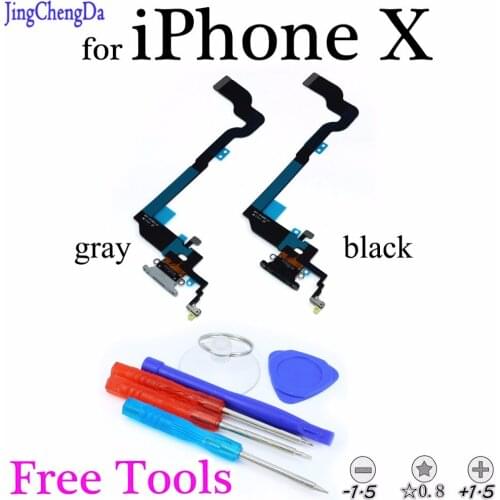 JCD Charging Charger Port Headphone Dock Connector with Microphone Flex Cable For iPhone X Parts Free Tools + tracking
