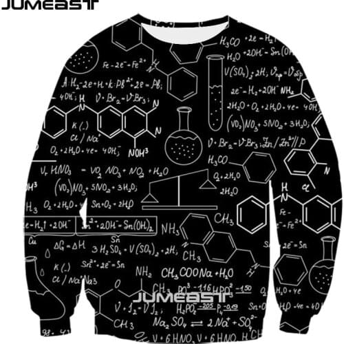 Jumeast Brand Men/Women 3D Printed Sweatshirt Mathematical Formula Long Sleeve Fashion T Shirt Sport Pullover Spring Tops Tees