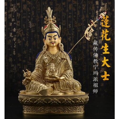 2021 Good LUCK # HOME Temple efficacious Protection India, Tibet GOLD Yellow Jambhala God of wealth mammon buddha statue 33CM