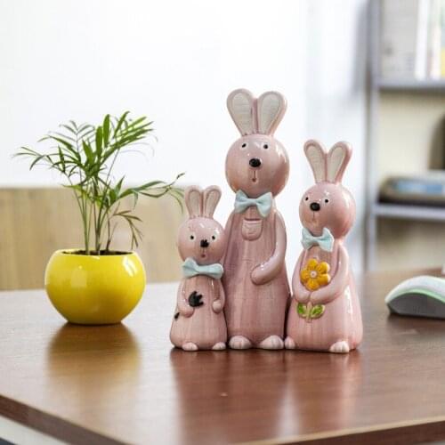 Nordic Creative Rabbit Family Decoration Modern Living Room Home Decoration Shooting Props Craft Small Gifts Miniature Figurines