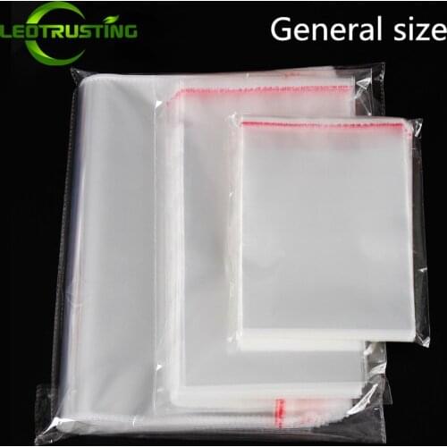 Leotrusting 100pcs General Use High Clear OPP Adhesive Bag Transparent Poly Resealable Packaging Bag Self Plastic Gift Pouches