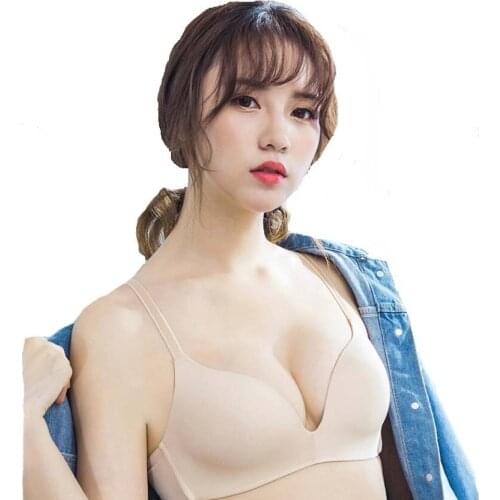 Small Push Up Bra Wire Free Seamless Brassiere Soft Intimate Women Plunge Deep U Bra Underwear Sexy Lingerie Sleepwear Bralette