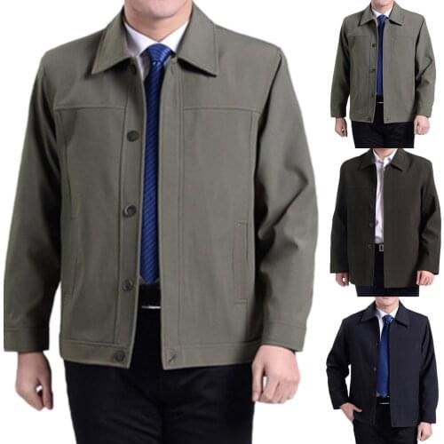 Autumn Men Jacket Coat Thick Warm Long Sleeve Turndown Collar Jacket for Men Windproof Waterproof Winter Coat hommes veste