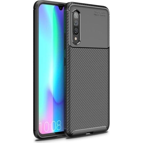 Carbon Fiber Soft TPU Phone Cover for Samsung A90 5G Silicone Dustproof Cover Anti-Scratch Protective Cover