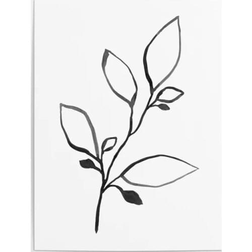 Wall Art Canvas Prints Black Line Beautiful Leaf Painting Home Decoration Pictures Modular No Frame For Office Poster Artwork