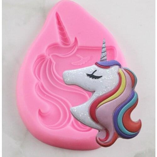 New Unicorn Shape Cake Mold Fondant Cake 3D Food Grade Silicone Mould DIY Baking Tools Sugar Lace Molds Chocolate Moulds
