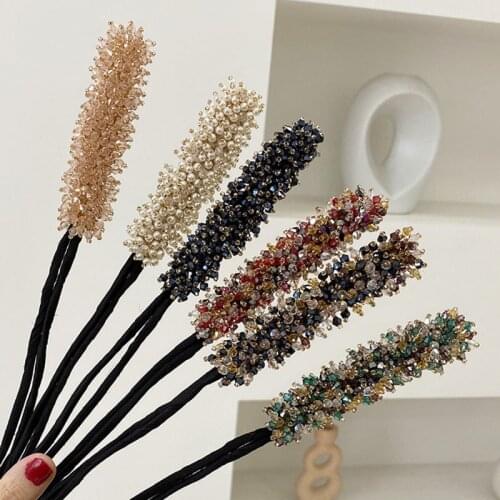 New Wedding Bridal Rhinestone Hair Clip Pearl Flower Crystal Handmade Maruko Hairpin Bun Make Clip Bridesmaid Headwear Accessory