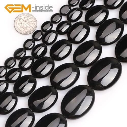 Oval Black Agates Twist Faceted Smooth Banded Shape Natural Stone Beads DIY Loose Beads For Jewelry Making Strand 15 Inches