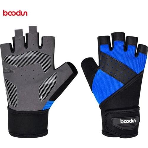 BOODUN Silicone Fitness Gloves Half Finger Outdoor Cycling Gloves Wear Resistant Breathable Men Weight Lifting Gloves Sports
