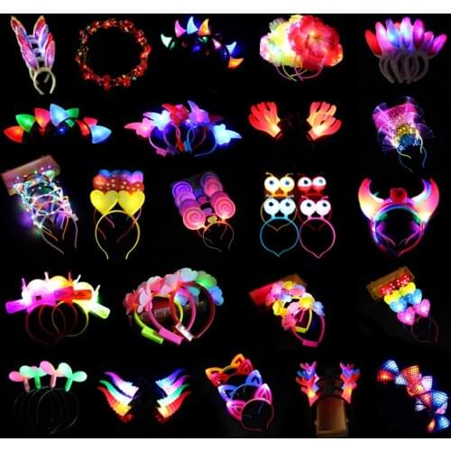 12PCS Crown Flower Headband Light Wreath Hairband Garlands Easter Wedding Birthday Party Gift Christmas Halloween