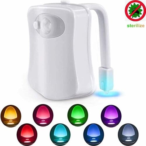 1-10PCS Smart PIR Motion Sensor Toilet Seat Night Light 8 Colors Backlight For Toilet Bowl LED Luminaria Lamp WC Toilet Light