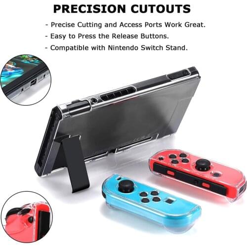 For Nintendo Switch Transparent Crystal Shell Ultra Thin Shockproof Console Protective Coque Detachable Hard PC Protection Cover