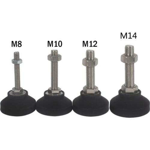 Adjustable Lathe Leg Thread Type Leveling Feet Swivel Base Articulating Leveling Legs Furniture Glide Pad Nylon and Metal