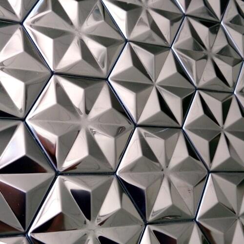 Self adhesive silver snowflake design stainless steel metal mosaic tiles for kitchen backsplash tiles bedroom Conservatory