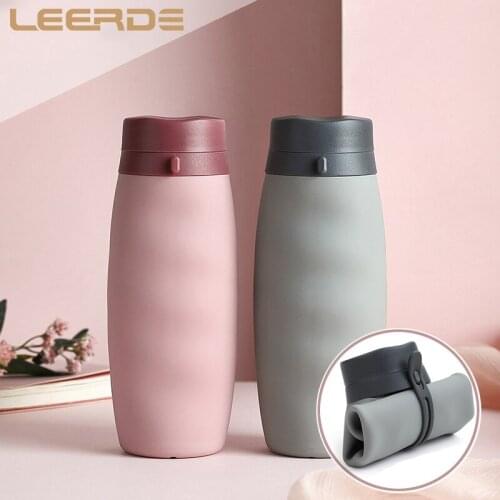 NEW 600ML Silicone Folding Water Bottle Climbing Retractable Bottle Outdoor Sport Travel Camping Bottle Leakproof Drinkware
