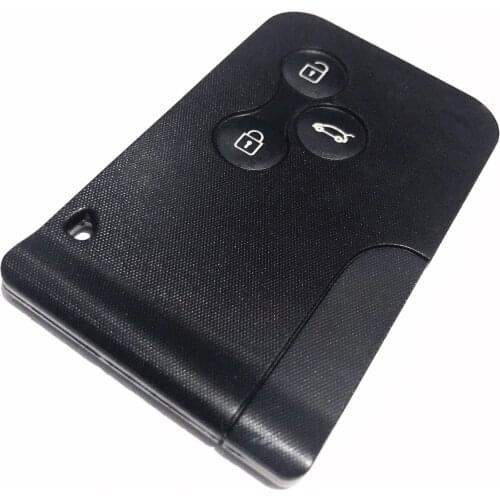 3 Button Smart Card For Renault Clio Logan Megane 2 3 Koleos Scenic Card Case Black Car Key Fob Shell With Small Key