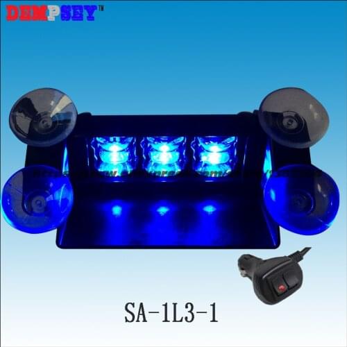 SA-1L3-1 Blue LED Inner Strobe Visor Light/12-24V LED Flash Warning Window Light/Universal Traffic Signal Light deck dash light