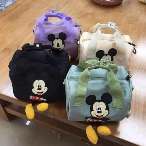 Disneys New Handbag Large-capacity Mickey Minnie Mouse Printed Shoulder Shopping Bag Mickey Mouse Luggage Travel Fashion Bag
