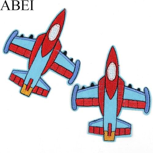 10pcs/lot Iron On Airplane Stickers Sewing Cartoon Vehicles Patches Diy Apparel Garment Backpack Appliques Handmade Material