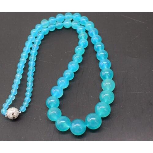 Wow! amazonite green AAAA round 6-12mm necklace 50cm nature beads wholesale FPPJ