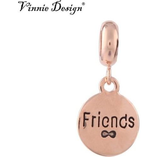 Vinnie Design Jewelry Friends Coin Love Carving Round Dangle Charms Endless Jewelry Collection 5pcs/lot